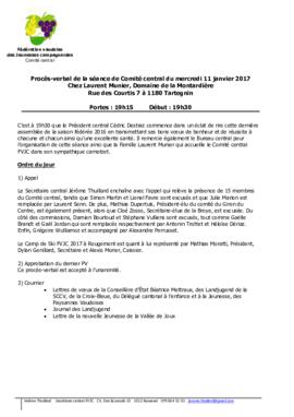 Procès verbal, Assemblée, Comité Central