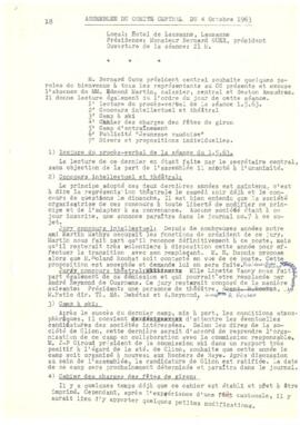 Procès verbal, Assemblée, Comité Central