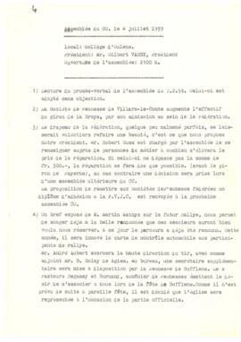 Procès verbal, Assemblée, Comité Central