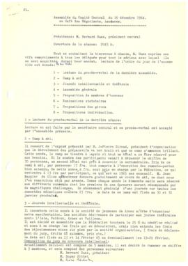 Procès verbal, Assemblée, Comité Central