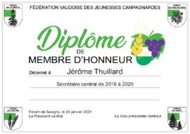 Diplôme membre d'honneur, Jérôme Thuillard