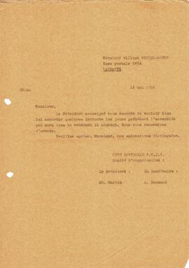 Correspondance, Demande de temp, Cantonale Froideville