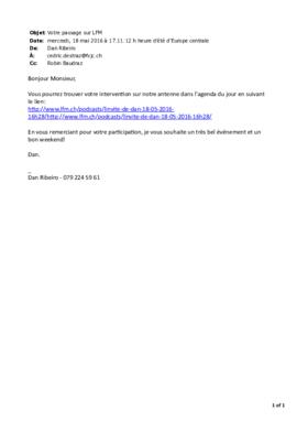 Votre passage sur LFM