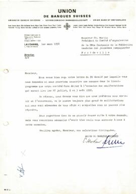 Correspondance, Demande d'ajout livret de fête, Cantonale Froideville