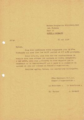 Correspondance, Retour d'offre, Cantonale Froideville