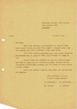 Correspondance, Retour d'offre, Cantonale Froideville