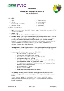 Procès verbal, Commission Médias