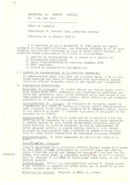 Procès verbal, Assemblée, Comité Central