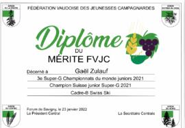 Diplôme du mérite FVJC, Gaël Zulauf