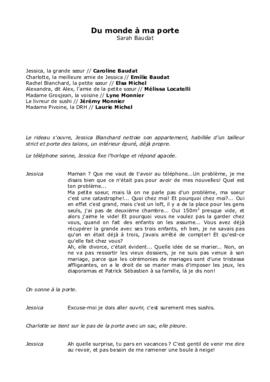 Pièce de théâtre, Jeunesse Arnex-sur-Orbe, Du monde à ma porte