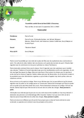 Procès verbal, Assemblée Comité Nord, Chavornay