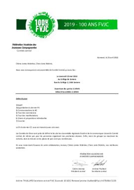 Convocation Assemblée Comité Central