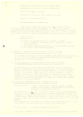 Procès verbal, Assemblée, Comité Central