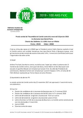 Procès verbal, Assemblée, Comité Central