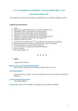 Procès verbal, Commission Théâtral