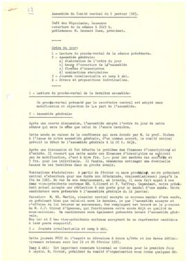 Procès verbal, Assemblée, Comité Central