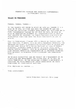 Billet du président