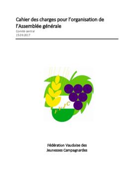Cahier des charges, Assemblée Générale