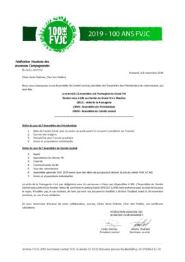 Convocation Assemblée Comité Central