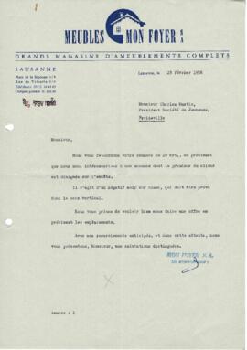 Correspondance, Demande d'offre, Cantonale Froideville
