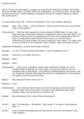 Pièce de théâtre, Jeunesse Froideville, Pièce de journal de 65