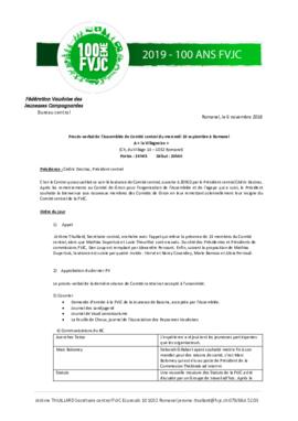 Procès verbal, Assemblée, Comité Central