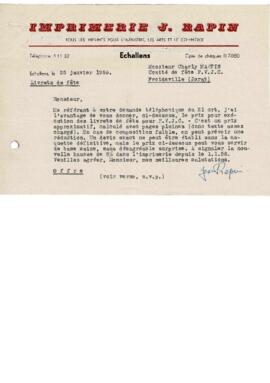 Correspondance, Devis, Cantonale Froideville