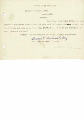 Correspondance, Demande d'offre, Cantonale Froideville