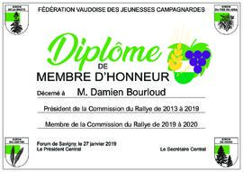 Diplôme membre d'honneur, Damien Bouloud