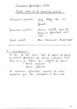 Procès Verbal, Commission Informatique