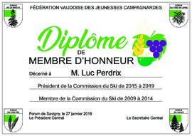 Diplôme membre d'honneur, Luc Perdrix
