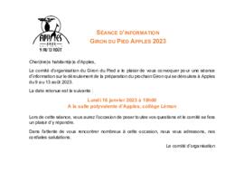 Correspondance, Giron du Pied à Apples, Tout ménage Apples