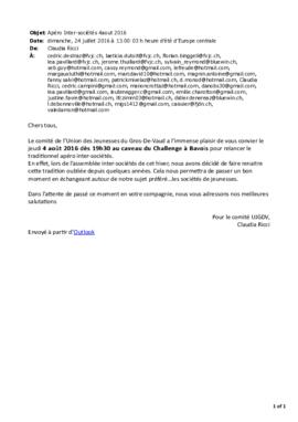 Invitation apéro Inter-sociétés