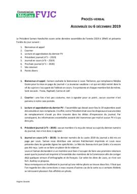 Procès verbal, Commission Médias
