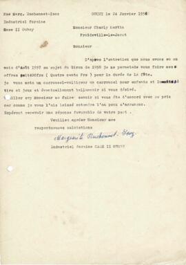 Correspondance, Offre matériel, Cantonale Froideville