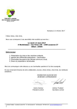 Convocation séance inter-jeunesses