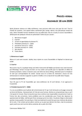 Procès verbal, Commission Médias