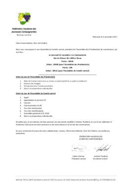 Convocation Assemblée Comité Central