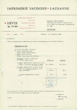 Correspondance, Devis, Cantonale Froideville