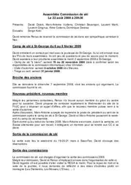 Procès Verbal, Commission Ski