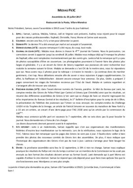 Procès verbal, Commission Médias