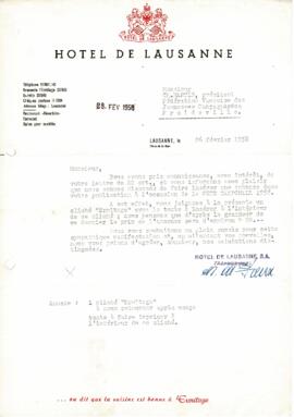 Correspondance, Demande d'ajout livret de fête, Cantonale Froideville