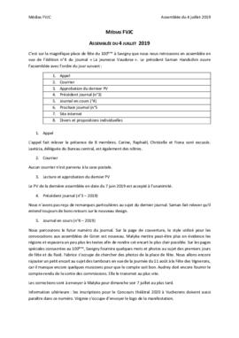 Procès verbal, Commission Médias