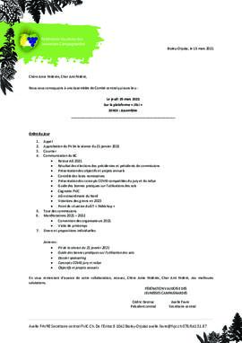 Convocation Assemblée Comité Central