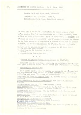 Procès verbal, Assemblée, Comité Central