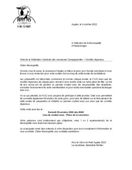 Correspondance, Giron du Pied à Apples, Invitation FVJC & CR