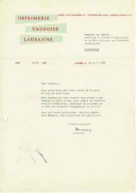 Correspondance, Retour d'offre, Cantonale Froideville