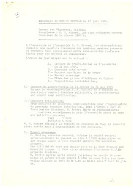 Procès verbal, Assemblée, Comité Central