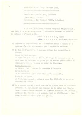 Procès verbal, Assemblée, Comité Central