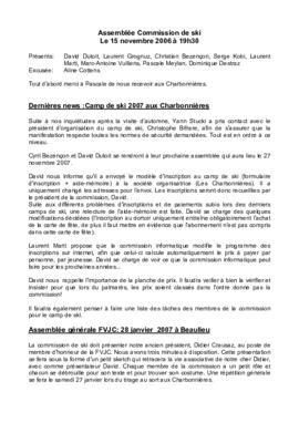 Procès Verbal, Commission Ski